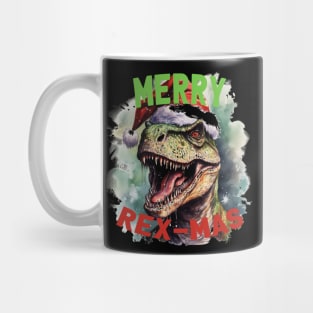 Merry Rex-Mas Christmas Dinosaur Mug